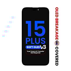 OLED Assembly for iPhone 15 Plus (True Tone Programming and IC Transfer NOT REQUIRED) (Aftermarket QV8 V3 / Soft)