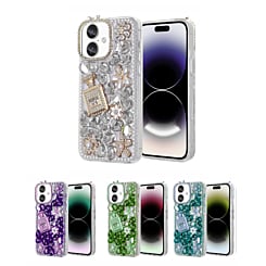 Crystal Flower Perfume Silicone Hard Case for iPhone 16 (Only Ground Shipping)