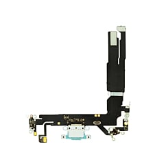 Buy the teal charging port flex cable for iPhone 16, aftermarket version.