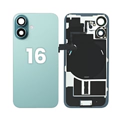 Back Glass with Wireless NFC and MagSafe Magnet for iPhone 16 (Pack of 2) (NO LOGO) (TEAL)