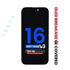 OLED Assembly for iPhone 16 (True Tone Programming and IC Transfer NOT REQUIRED) (Aftermarket QV8 V3 / Soft / 120HZ)