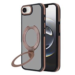 Matte Transparent Case with Wireless Charging Kickstand - DARK BROWN for iPhone 16E (Only Ground Shipping)