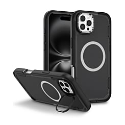 Shockproof Magsafe Case with Camera Stand - BLACK for iPhone 16 Pro Max (Only Ground Shipping)