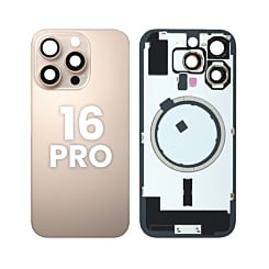 Back Glass with Frame and MagSafe Magnet for iPhone 16 Pro (Pack of 2) (NO LOGO) (DESERT TITANIUM)