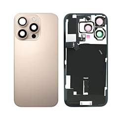 Back Glass with MagSafe Magnet & NFC & Flashlight Flex for iPhone 16 Pro (NO LOGO) (DESERT TITANIUM)