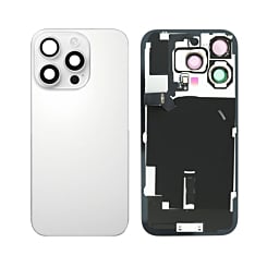 Back Glass with MagSafe Magnet & NFC & Flashlight Flex for iPhone 16 Pro (NO LOGO) (WHITE TITANIUM)