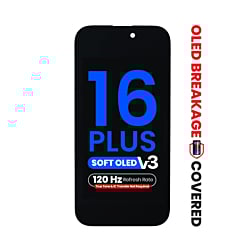OLED Assembly for iPhone 16 Plus (True Tone Programming and IC Transfer NOT REQUIRED) (Aftermarket QV8 V3 / Soft / 120HZ)