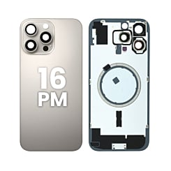 Back Glass with Frame and MagSafe Magnet for iPhone 16 Pro Max (Pack of 2) (NO LOGO) (NATURAL TITANIUM)