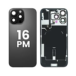 Back Glass with Wireless NFC and MagSafe Magnet for iPhone 16 Pro Max (Pack of 2) (NO LOGO) (BLACK TITANIUM)