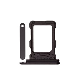 Purchase the Dual SIM Card Tray in Black Titanium for iPhone 16 Pro and 16 Pro Max.
