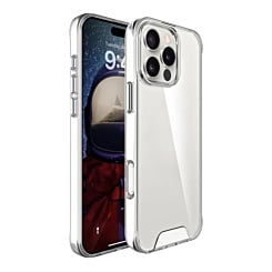 Hard Clear Case with Metal Button - CLEAR for iPhone 16 Pro Max (Only Ground Shipping)