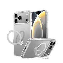 Transparent Magnetic Case with Kickstand - Orange for iPhone 17 Pro Max (Only Ground Shipping)