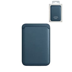 Leather Magnetic Card Wallet Holder - DARK BLUE (Only Ground Shipping)