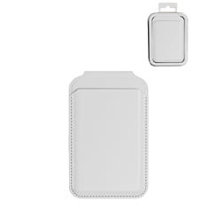 Leather Magnetic Card Wallet Holder with Stand - WHITE (Only Ground Shipping)