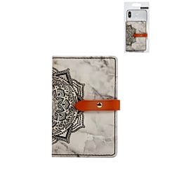 Universal Back Phone Datura Flower Leather Card Slot (BLACK) (Only Ground Shipping)