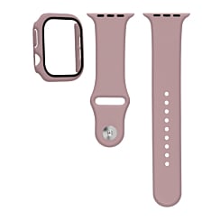 Silicone Soft Band with Tempered Glass - PINK for iWatch 42mm (2024) (Only Ground Shipping)