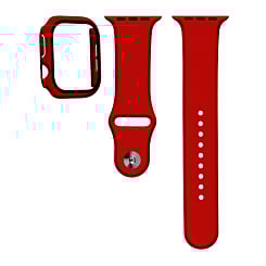 Silicone Soft Band with Tempered Glass - RED for iWatch 42mm (2024) (Only Ground Shipping)