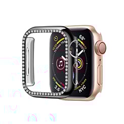 iWatch 42mm (2024) Stone PC Bumper Case with Tempered Glass - BLACK (Only Ground Shipping)