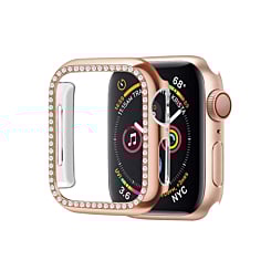 iWatch 42mm (2024) Stone PC Bumper Case with Tempered Glass - ROSE GOLD (Only Ground Shipping)