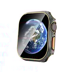 iWatch 42mm (2024) Shinny Hard PC Bumper Case - CLEAR & ROSE GOLD (Only Ground Shipping)