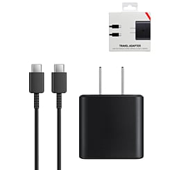 Super Fast USB-C Wall Adapter /w USB C-C Charging Cable (3ft) (45W) (BLACK) (Only Ground Shipping)