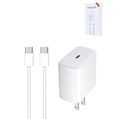 Stock up on the 60W USB-C to USB-C Fast Charging Cable, 3 ft, with 45W USB-C Power Adapter for iPhone 16, 15, and iPad Series.