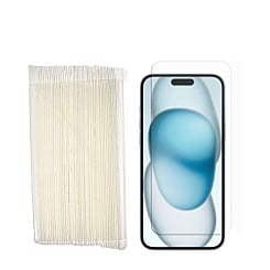 Buy the clear tempered glass for iPhone 16 2.5D 50 pieces in bulk.