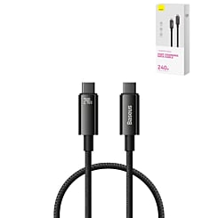 BASEUS PD 3.1 USB C-C Tungsten Gold Fast Charging Data Cable (BLACK) (240w) (3ft) (Only Ground Shipping)