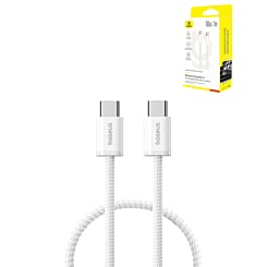 BASEUS USB C-C Dynamic 4 Braided Fast Charging Data Cable (WHITE) (100w) (3ft) (Only Ground Shipping)