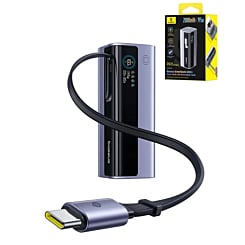 BASEUS EnerGeek GR11 Power Bank with Retractable Cable (145W) (20000mAh) (SPACE GRAY) (Only Ground Shipping)