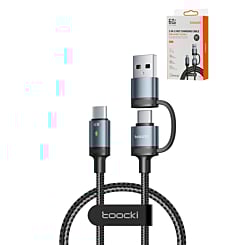 Toocki USB A+C to C Fast Charging Data Cable (3ft) (60w) (BLUE) (Only Ground Shipping)