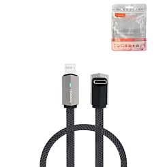 Toocki Car Series USB C-L Non-MFI Thick Braided Fast Charging Data Cable (GRAY) (3ft) (20W) (Only Ground Shipping)