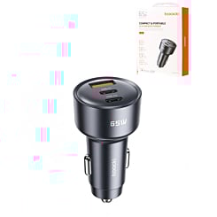 Toocki PD USB C+C+A Car Charger (BLACK) (65W) (Only Ground Shipping)