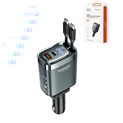 Toocki PD USB C+C+A Car Charger with Display (BLACK) (105W) (Only Ground Shipping)