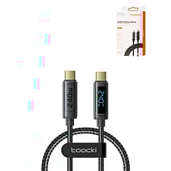 Toocki USB C-C Super Fast Charging Data Cable with Display (GRAY) (240W) (3ft) (Only Ground Shipping)
