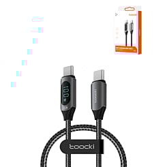 Toocki USB C-C Super Fast Charging Data Cable with Display (BLACK) (100W) (3ft) (Only Ground Shipping)