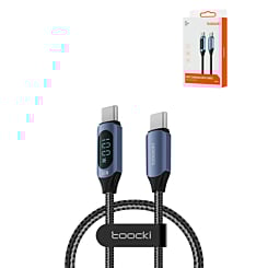 Toocki USB C-C Super Fast Charging Data Cable with Display (BLUE) (100W) (3ft) (Only Ground Shipping)