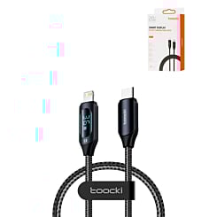 Toocki USB C-L Non-MFI Fast Charging Data Cable with Display (BLACK) (20W) (3ft) (Only Ground Shipping)