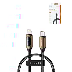 Toocki USB C-L Non-MFI Fast Charging Data Cable with Display (BROWN) (3ft) (36W) (Only Ground Shipping)