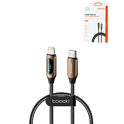 Toocki USB C-L Non-MFI Fast Charging Data Cable with Display (BROWN) (3ft) (36W) (Only Ground Shipping)