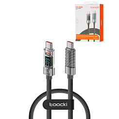Toocki USB C-C Super Fast Charging Data Cable with Display (GRAY) (100W) (3ft) (Only Ground Shipping)