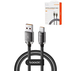 Toocki USB A-C Crystal Fast Braided Charging Data Cable (BLACK) (6ft) (66W) (Only Ground Shipping)