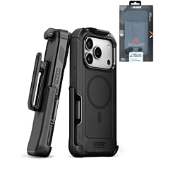 xBase by PowerPeak - MagSafe Heavy Duty Case with Belt Clip - BLACK for iPhone 17 Pro Max (Only Ground Shipping)