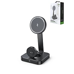 Esoulk 2-In-1 Foldable Magnetic Wireless Charger (15W) (BLACK) (Only Ground Shipping)