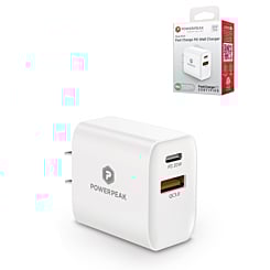 PowerPeak PD Wall Dual Port Charger - WHITE (20W) (Only Ground Shipping)