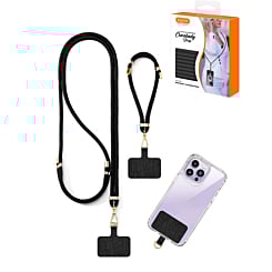 xBase by PowerPeak - Universal Adjustable Crossbody & Wrist Strap - (BLACK) (Only Ground Shipping)