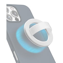 Silicone Magnetic Mount 360 Rotation Finger Smartphone Stand -WHITE (Only Ground Shipping)