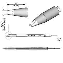 JBC C245407 Chisel Cartridge 2.2 x 1 HT