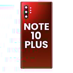 Stock up on the Back Glass with Camera Lens and Adhesive for Galaxy Note 10 Plus in Aura Red.