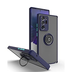 Galaxy Note 20 Ultra Hard PC Rear / Soft TPU Colorful Border Case with I-ring Holder -NAVY BLUE (Only Ground Shipping)